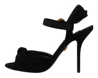 Thumbnail for Black Tulle Ankle Strap Heels with Crystal Buckle