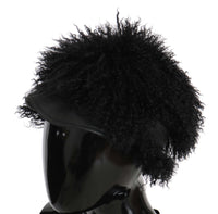 Thumbnail for Black Tibet Lamb Fur Leather Gatsby Hat