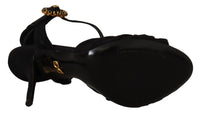 Thumbnail for Black Tulle Ankle Strap Heels with Crystal Buckle