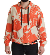 Thumbnail for Elegant Floral Zip Hooded Sweater