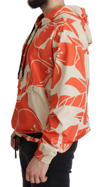 Thumbnail for Elegant Floral Zip Hooded Sweater