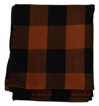 Thumbnail for Chic Orange Check Wool Blend Scarf