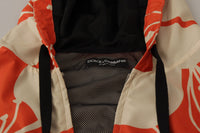 Thumbnail for Elegant Floral Zip Hooded Sweater