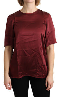 Thumbnail for Elegant Silk Bordeaux Blouse