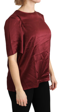 Thumbnail for Elegant Silk Bordeaux Blouse