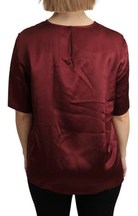 Thumbnail for Elegant Silk Bordeaux Blouse