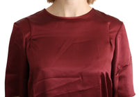 Thumbnail for Elegant Silk Bordeaux Blouse