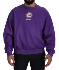 Thumbnail for Elegant Purple Cotton Crewneck Sweater
