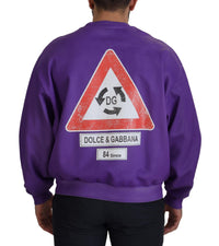 Thumbnail for Elegant Purple Cotton Crewneck Sweater