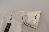 Thumbnail for Off White Silk Mid Waist Chino Pants