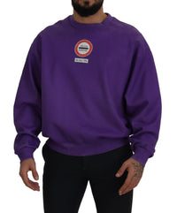 Thumbnail for Elegant Purple Cotton Crewneck Sweater
