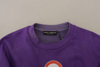 Thumbnail for Elegant Purple Cotton Crewneck Sweater