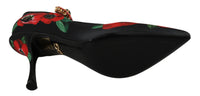 Thumbnail for Floral Mary Janes Pumps with Crystal Detail
