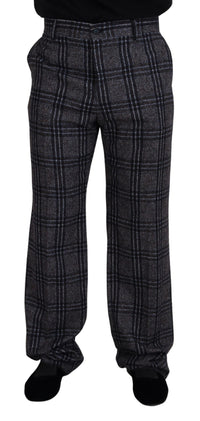 Thumbnail for Gray Checkered Mid Waist Men Pants