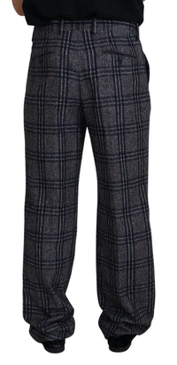 Thumbnail for Gray Checkered Mid Waist Men Pants