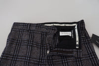 Thumbnail for Gray Checkered Mid Waist Men Pants