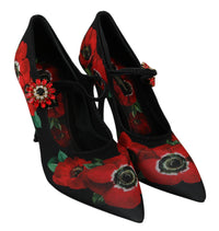 Thumbnail for Floral Mary Janes Pumps with Crystal Detail