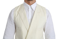 Thumbnail for Elegant Cream Wool Dress Vest