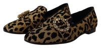 Thumbnail for Elegant Leopard Crystal Gem Loafers