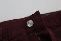 Thumbnail for Slim Fit Bordeaux Jeans - Italian Luxury