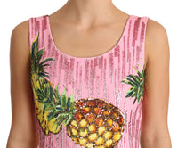 Thumbnail for Sequined Pink Pineapple Midi Dress