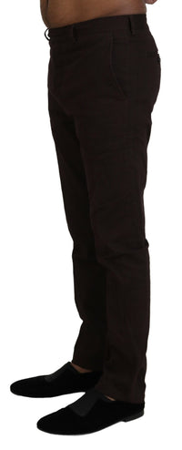 Thumbnail for Elegant Brown Cotton Blend Trousers