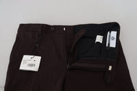 Thumbnail for Elegant Brown Cotton Blend Trousers