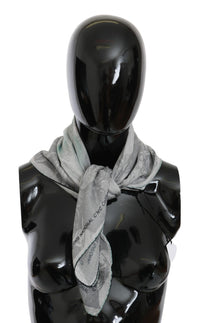 Thumbnail for Elegant Gray Silk Scarf for Women