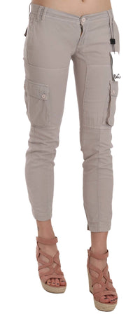 Thumbnail for Chic Khaki Cotton Blend Trousers