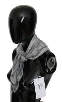 Thumbnail for Elegant Gray Silk Scarf for Women