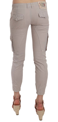Thumbnail for Chic Khaki Cotton Blend Trousers