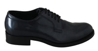 Thumbnail for Elegant Blue Leather Derby Dress Shoes