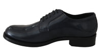 Thumbnail for Elegant Blue Leather Derby Dress Shoes