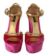 Thumbnail for Ethereal Pink Velvet Crystal Sandals