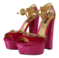 Thumbnail for Ethereal Pink Velvet Crystal Sandals