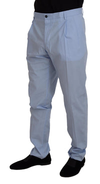 Thumbnail for Elegant Slim Fit Chinos In Light Blue