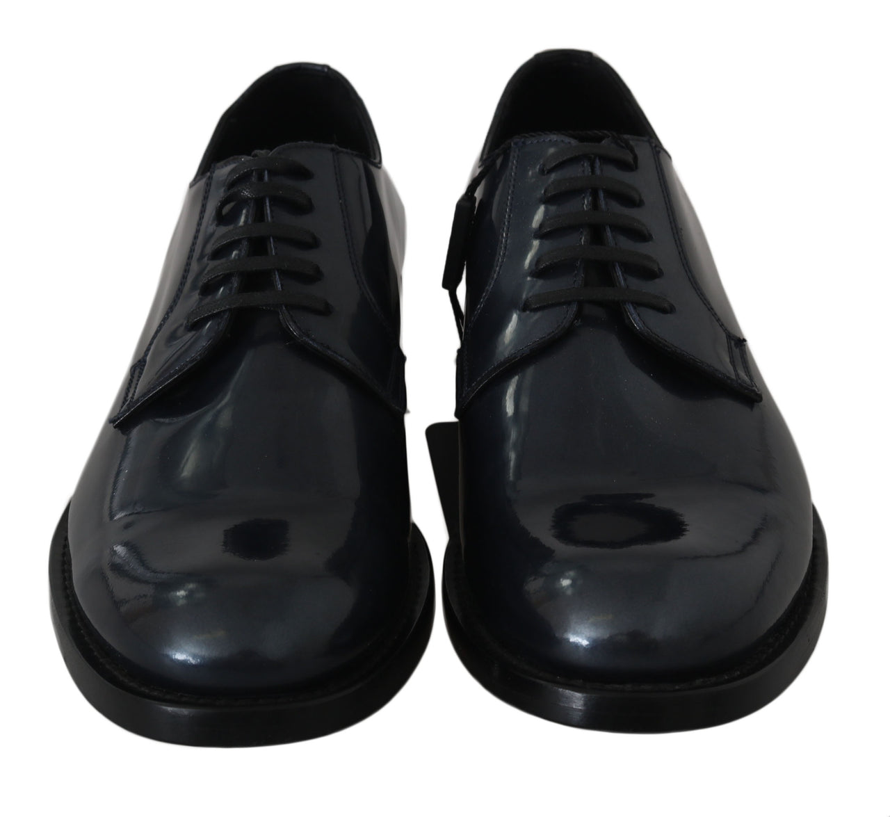 Elegant Blue Leather Derby Dress Shoes