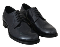 Thumbnail for Elegant Blue Leather Derby Dress Shoes