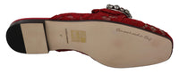 Thumbnail for Radiant Red Slide Flats with Crystal Embellishments