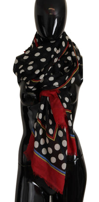 Thumbnail for Elegant Silk-Cashmere Polka Dot Scarf