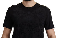 Thumbnail for Elegant Black Baroque Crewneck Tee