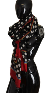 Thumbnail for Elegant Silk-Cashmere Polka Dot Scarf