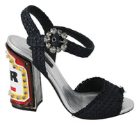 Thumbnail for Elegant Black Ankle Strap Sandals with LED Lights