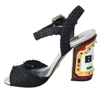 Thumbnail for Elegant Black Ankle Strap Sandals with LED Lights
