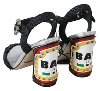 Thumbnail for Elegant Black Ankle Strap Sandals with LED Lights
