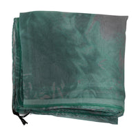 Thumbnail for Elegant Silk Green Printed Scarf