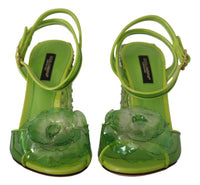 Thumbnail for Enchanting Green Crystal Embellished Sandals