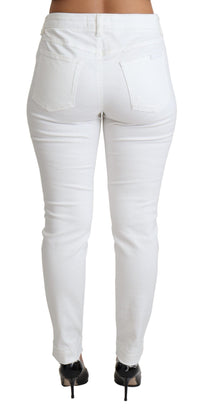 Thumbnail for Chic White Mid Waist Designer Jeans