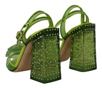 Thumbnail for Enchanting Green Crystal Embellished Sandals
