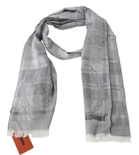 Thumbnail for Chic Unisex Gray Wool Scarf with Logo Embroidery